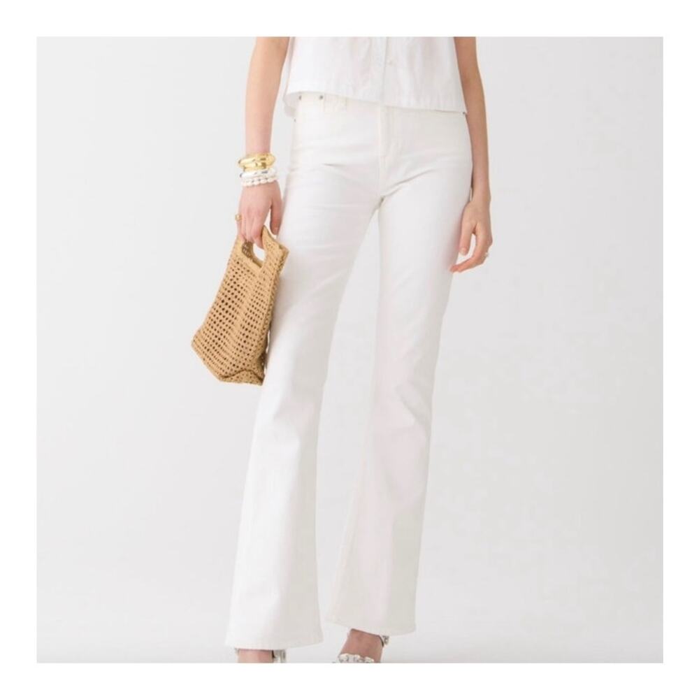 J. Crew White Skinny Flare Jeans Women's‎ Size 28 Modern Flare Denim Pants